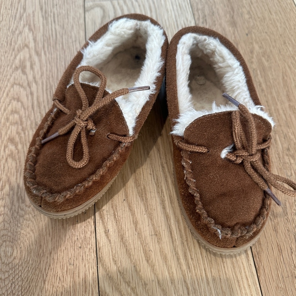 Cozy Brown Suede Moccasin Slippers